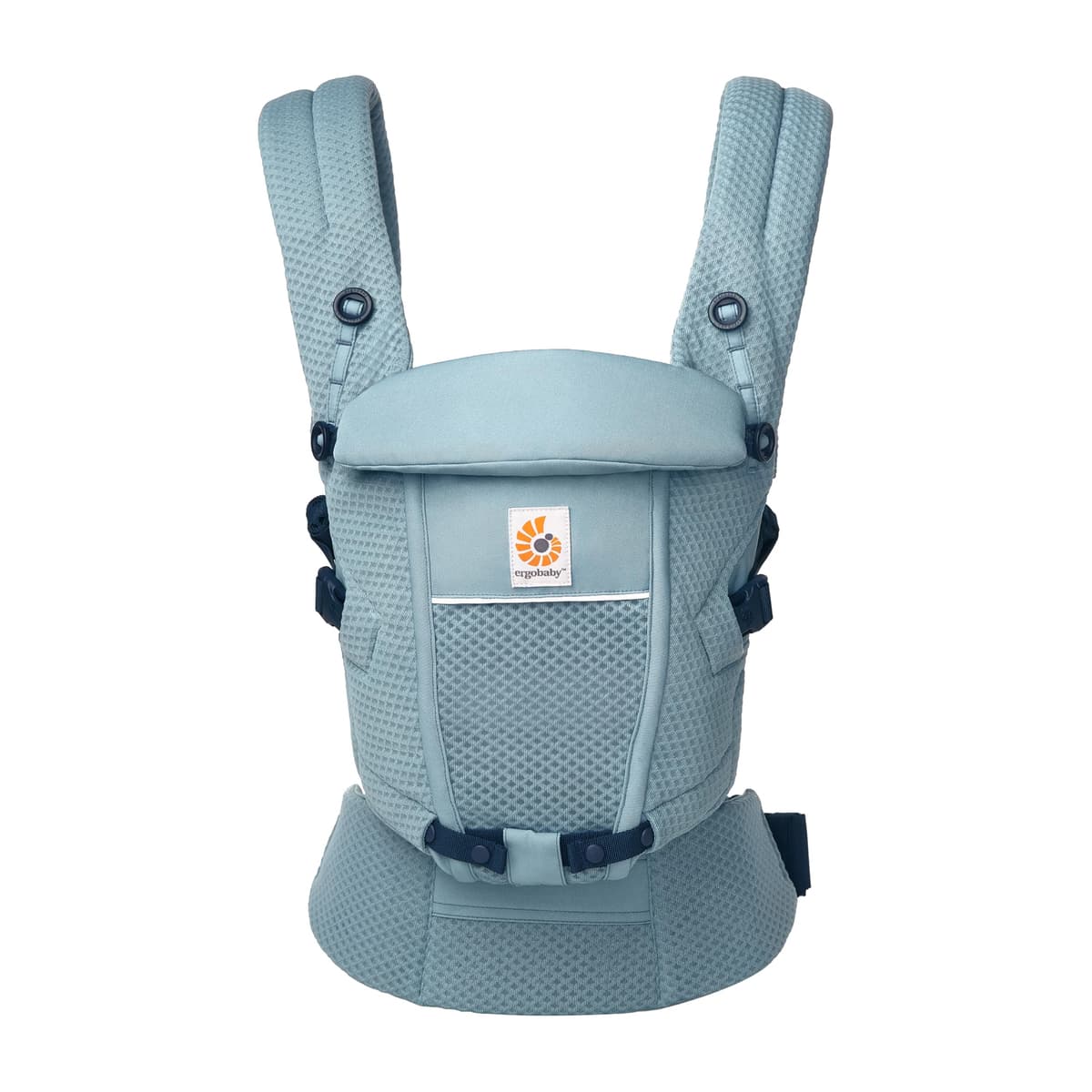 Ergobaby Mochila portabebé Adapt para recién nacidos desde el nacimiento, portabebé ergonómico de malla SoftFlex de 3 posiciones para transportar en el abdomen y en la espalda, Slate Blue