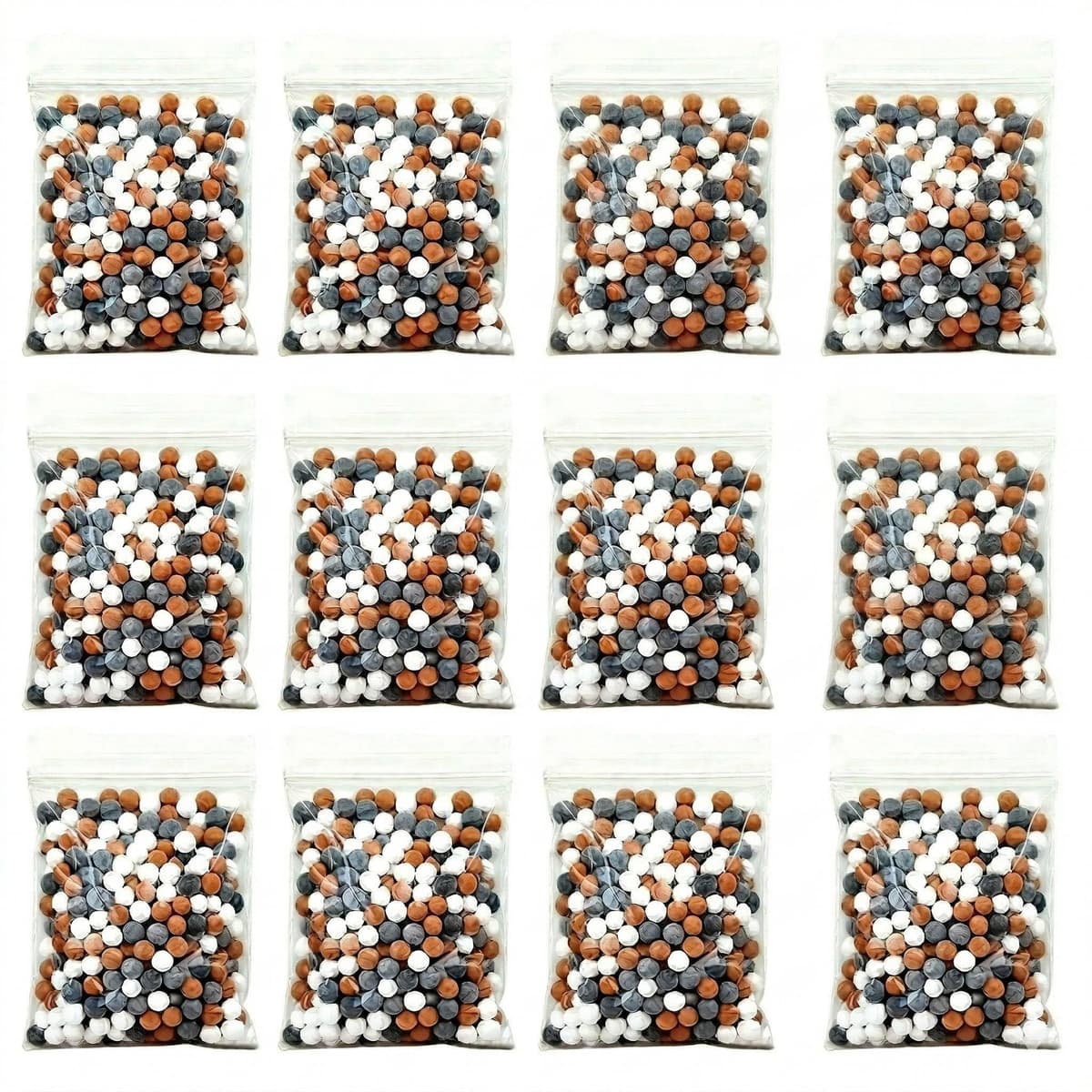 Bolas Minerales Filtro Ducha, Set de 12 Mineral Shower Filter Balls, Bolsas de Bolas Minerales de Iones Negativos como Relleno para Filtro Iónico de Cabezal de Ducha, Ayuda a Acondicionar el Agua