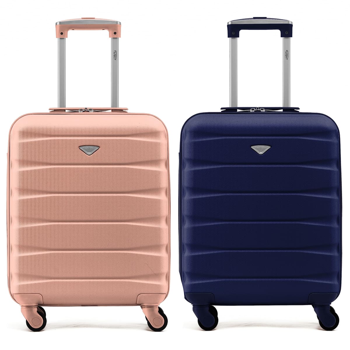 Flight Knight Set of 2 Lightweight 4 Wheel ABS Hard Case Suitcases Cabin Carry On Hand Luggage Approved for Over 60 Airlines Including easyJet, Jet2 & Maximum Size for Ryanair (Priority) 55x40x20cm