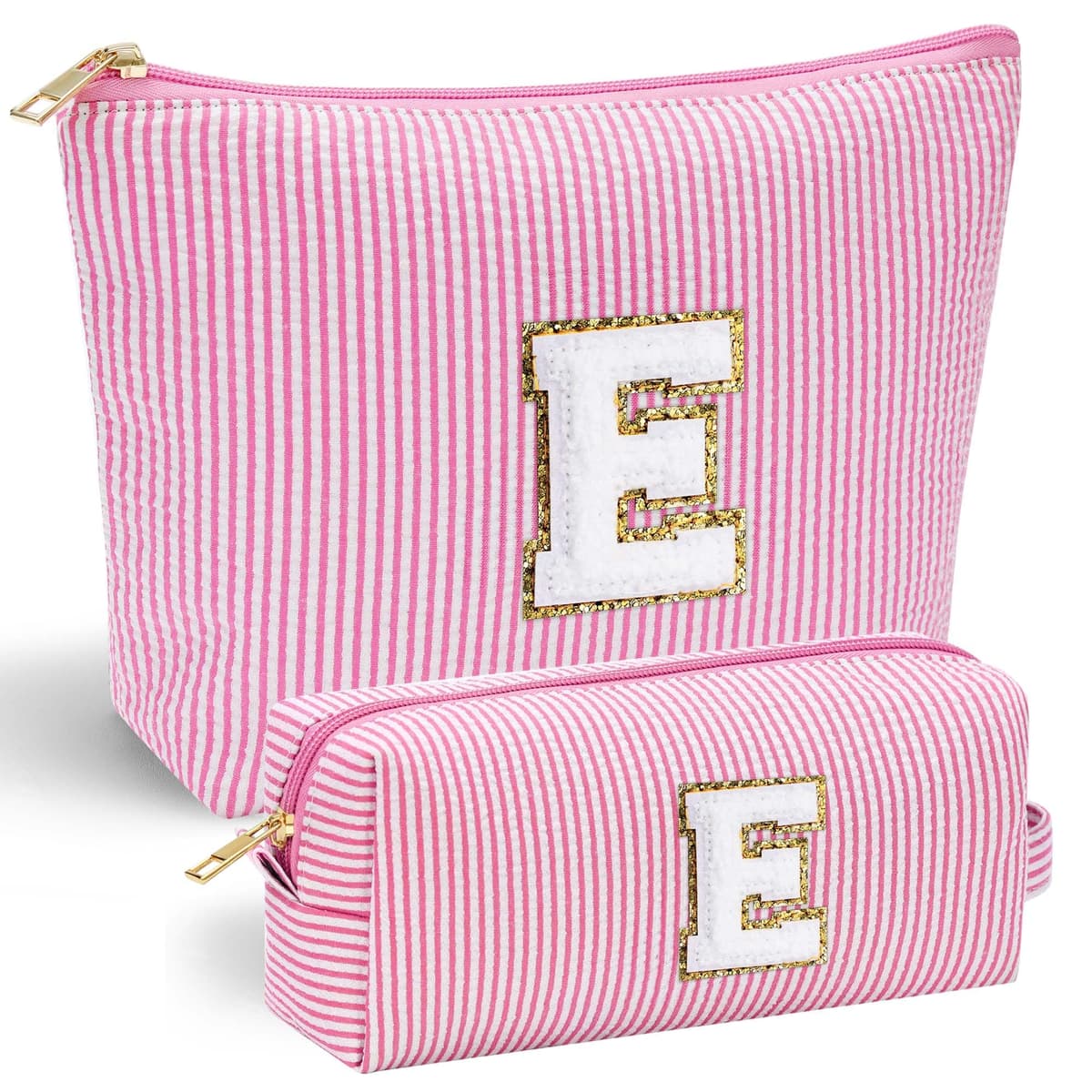 Parima Personalised Make up Bag - Initial Make up Bags Gift for Girls Preppy Stuff Personalised Birthday Gifts for Women Gifts for Girl Women Girlfriend Teenager Girls Gift Initial E Makeup Bag