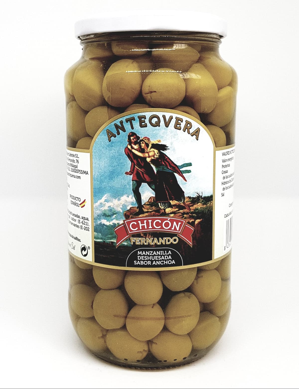 2 X 450 gr ACEITUNAS MANZANILLA DESHUESADA SABOR ANCHOA - CHICON