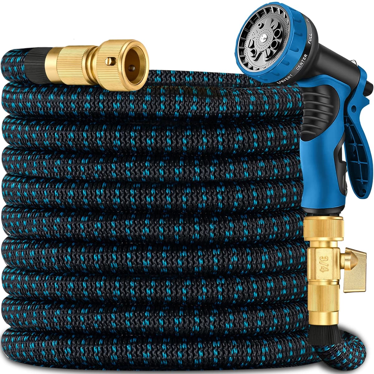 50 ft Expandable Garden Hose Pipe - Heavy Duty Expanding Water Hoses with 10 Spray Nozzle - Retractable,Flexible,Never Kink & Tangle Car Washing Pipe Expandable Garden Hoses Pipes for Yard, Outdoor