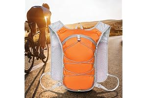 Mochila ligera de viaje, senderismo, ciclismo, correas de hombro ajustables, chaleco de hidratación para correr para senderos al aire libre para hombres y mujeres, color naranja