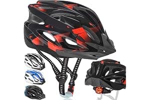 NXPZ Casco de Bicicleta para Adultos Unisex, con Iluminación LED 3 Modos, Extremadamente Ligero, Ajustable, Visera Desmontable, Ideal para MTB y Carretera, Talla 58-62 cm