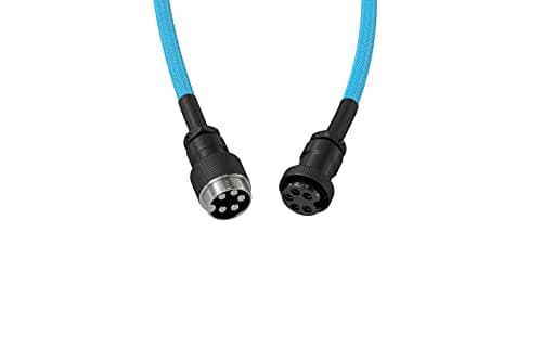 GLORIOUS Coiled Keyboard Cable – Coiled USB C Cable Artisan Braided Cables for Mechanical Gaming Keyboard Coiled Cable - Custom Keyboard Cable (Electric Blue)