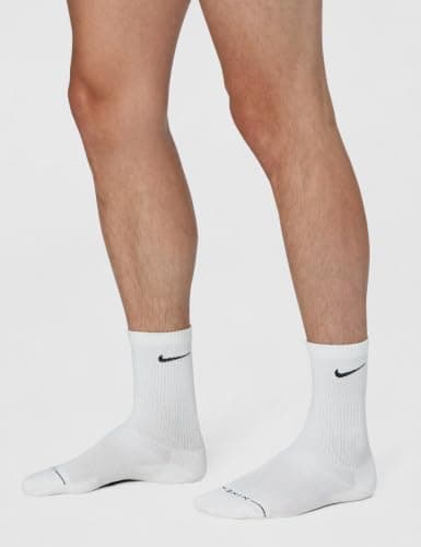 Nike Everyday Plus Crew (6 Pairs), White/Black, Small