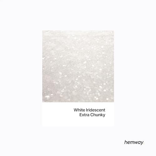 Hemway Biodegradable Glitter White Iridescent 100g, Extra Chunky