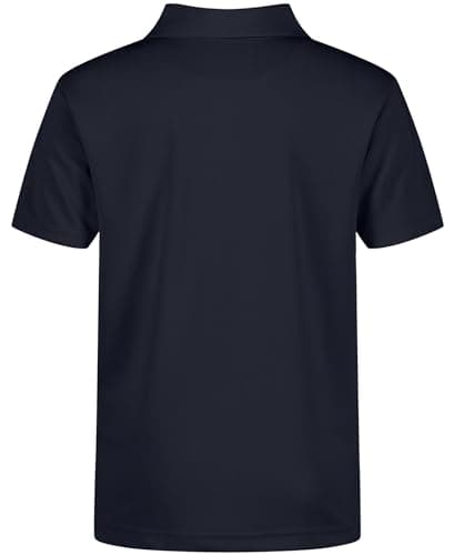 Nautica Boys' School Uniform Short Sleeve Polo Shirt, Button Closure, Moisture Wicking Performance Material, Navy, 18-20