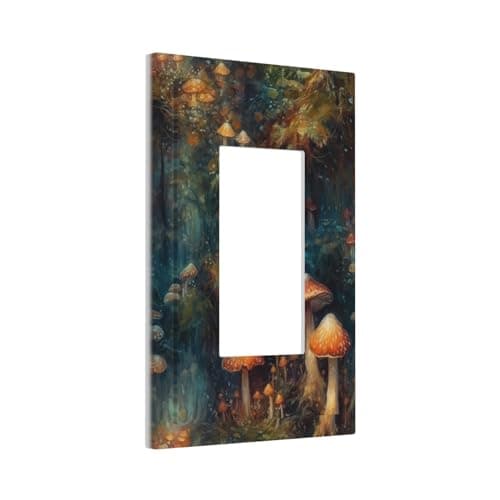 Tewujay Vintage Fantasy Mushroom Forest Rocker Switch Plate Cover