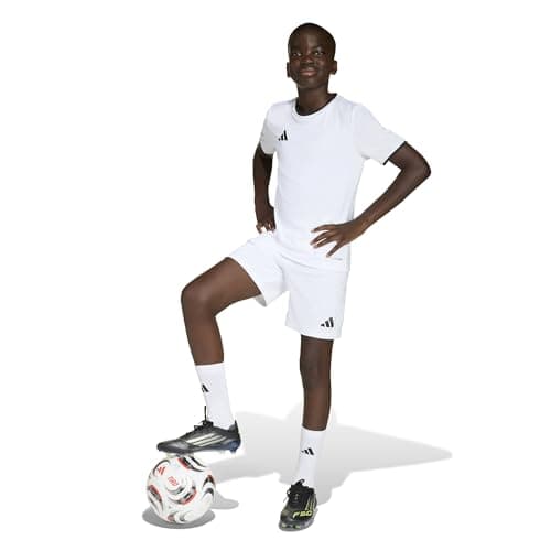 adidas Unisex-Kids Entrada26 Shorts, White/Black, Small