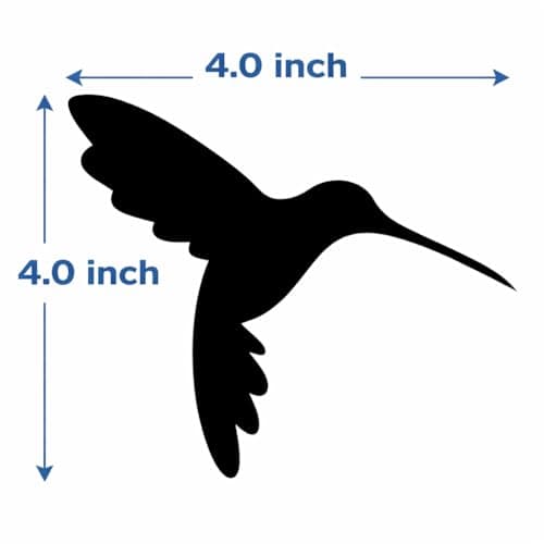 WSQ Hummingbird Screen Door Decals 3-Pack – 4" Safety Stickers for Retractable Mesh Doors, Visibility Decal for Patio, Window & Sliding Doors, Prevent Collisions for Kids, Dogs & Birds (Black)