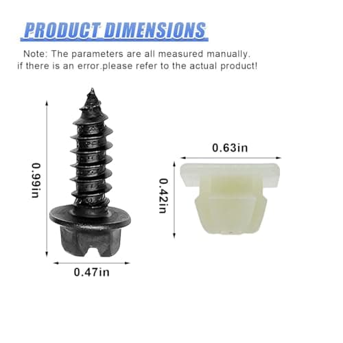 KPFILEH 4PCS License Plate Screw Kit, Rustproof Screws Fastener, Black