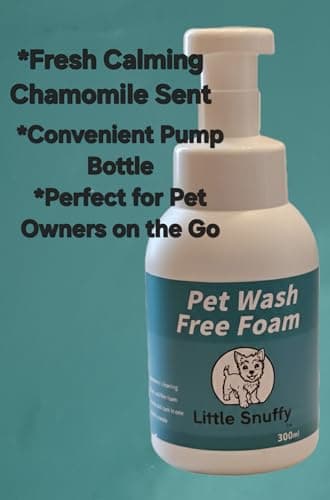 Little Snuffy Organic Pet Wash Free Foam Waterless Shampoo, Non-Medicated Cleaner and Freshener, Calming Chamomile Scent, 300ml