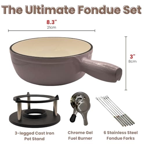 Cast Iron 9-pcs 2L Fondue Set With Accessories Fondue Kit Swiss Fondue Cheese Meat Oil Fondue Pot Fondue Pot set, Cheese Fondue Set, Chocolate Fondue Pot, Cheese Melting Pot, Fondue Pot Non Electric