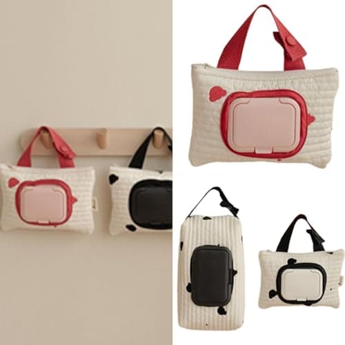 Bear Cover Cotton Wipe and Diaper Pouch for Pram Large Diaper Bag Organizer Pouches with Attachment for Families