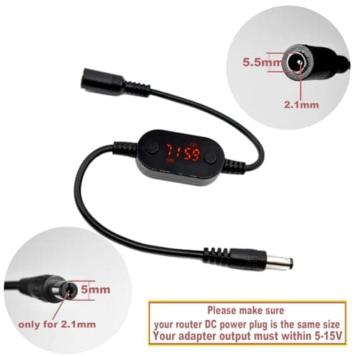 SANHOOII Automatic DC Router Rebooter Cable DC 5V-15V 5.5x2.1mm