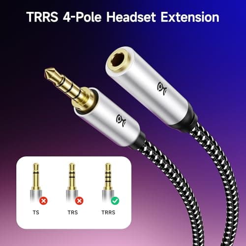 Cable Matters 2-Pack Headset Extension Cable, 3.5mm TRRS, 3ft