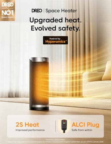Dreo Space Heater for Bathroom and Indoor, 70°Oscillating, 5 Modes, Remote for Home Bedroom, 12H Timer, with ALCI Safety Plug