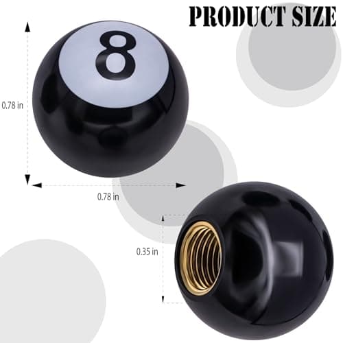 MEAJOO 4PCS Pool 8 Ball Style Tire Valve Stem Caps, Universal Copper Core Dustproof Tire Valve Stem Covers for Cars, SUV, Trucks, Bikes, Motorcycles, Bicycles(Black)