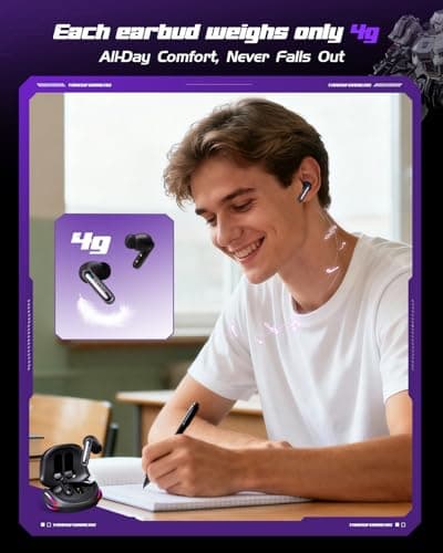Transformers Official Bumblebee Wireless Gaming Earbuds, Bluetooth 6.0 Headphones, Open Mech Case with LED Lights, 24H Battery, IPX3 Waterproof, in-Ear Headphones for iPhone Android - Black