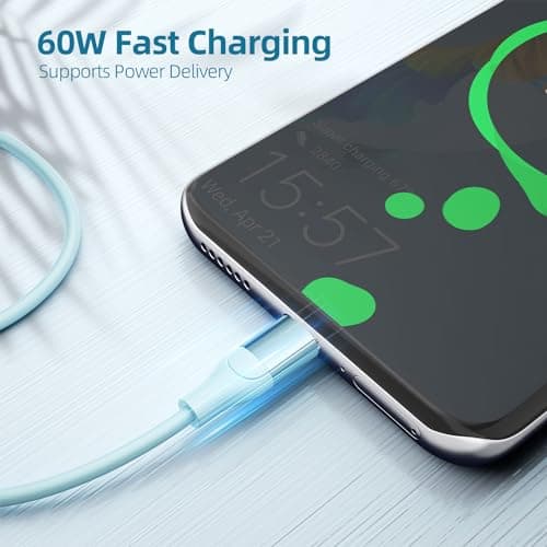 USB C Cable, 3 Pack 6 FT USB C Charger Cable 60W Type C to USB C Cable Fast Charging Cord for iPhone 15 Pro Plus iPad MacBook Samsung Switch LG and More