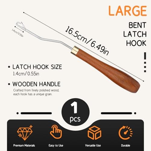 Giwrmu Latch Hook Tool, Small Bent Latch Hooks, Rug Hook (Type 2)