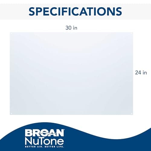 Broan-NuTone, SP300224, Reversible Backsplash Splatter Guard and Cooking Shield, Range Hood Accessories to Keep Kitchen Clean, 30" x 24", Black and White, 1