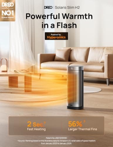 DREO Space Heaters for Indoor Use, 16 Inch Fast Heating Portable Heaters with Remote, 12H Timer, 70° Oscillation, Overheat Protection, Safety Heat, Large PTC Ceramic Electric for Bedroom Home Office