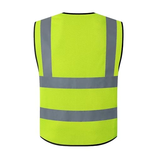 ASIPHITU Reflective Safety Vest for Men Women Construction Vest Meet ANSI/ISEA Standard Yellow Large