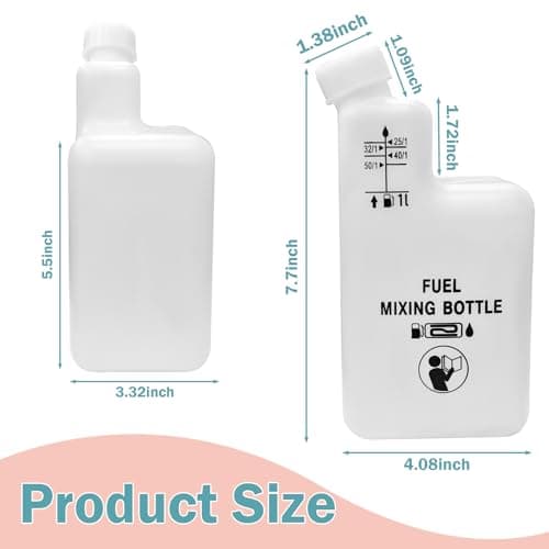 Mixing Bottle for Loading 2 Stroke Engines Oil Fuel, 4 Ratios 32:1/50:1/40:1/25:1