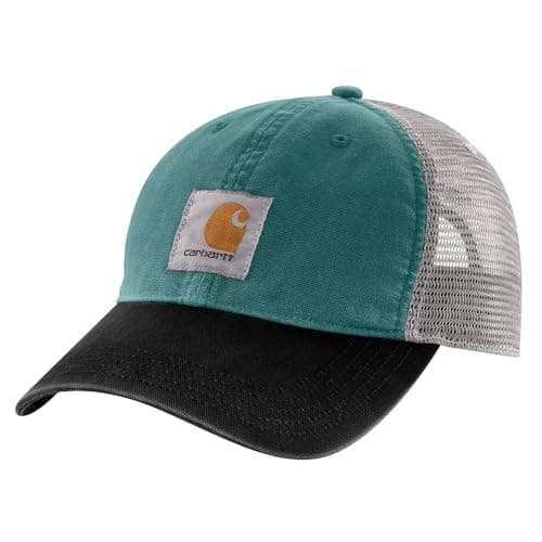 Carhartt Men's Canvas Mesh-Back Cap, Transformative Teal/Black, One Size