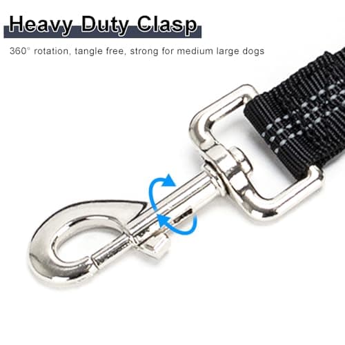 Boswany 5FT Bungee Dog Leash with 2 Handles, Reflective Nylon Traffic Leash