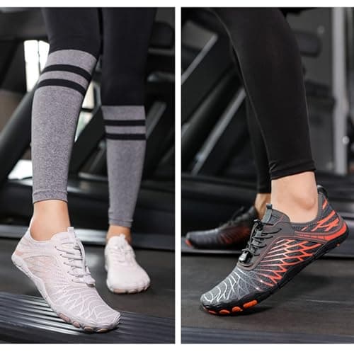 HF Stride Shoes Women Slip On Wide Toe Box Shoes Women Hike Barefoot Sneakers Healthy & Non-Slip Barefoot ShoesWomen Hiking Footwear Men Lightweight Walking Sneakers Unisex A-White