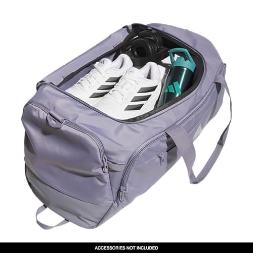 adidas Defender 5 Duffel Bag for Sports, Gym and Travel, Slate Grey/Silver Metallic, OSFA