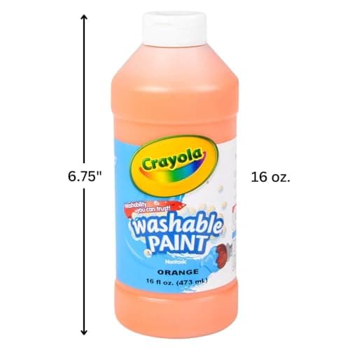 Crayola Washable Paint, Orange, 16oz