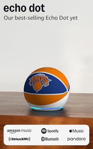 Amazon Echo Dot (newest model) | Officially Licensed NBA Limited-Edition | New York Knicks