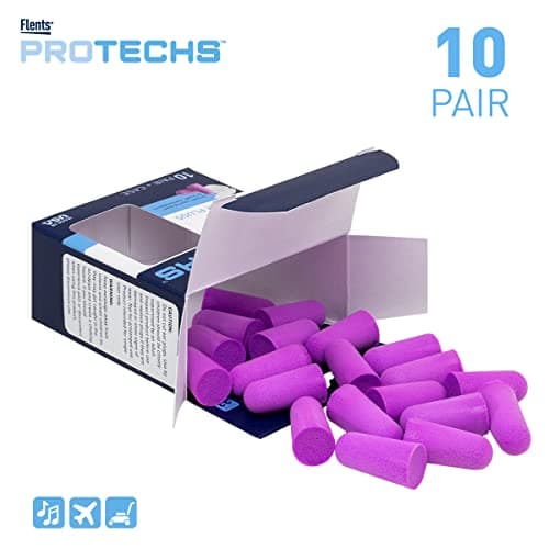 Flents Protechs Quiet Time Foam Ear Plugs, NRR 33, 10 Pair, Purple