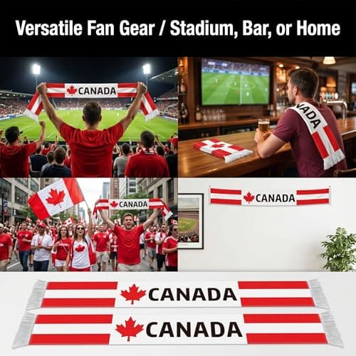 Canada Soccer Jersey Accessory - National Football Supporter Scarf, Premium Sports Gear for Tournament & Patriotic Day Event Souvenir