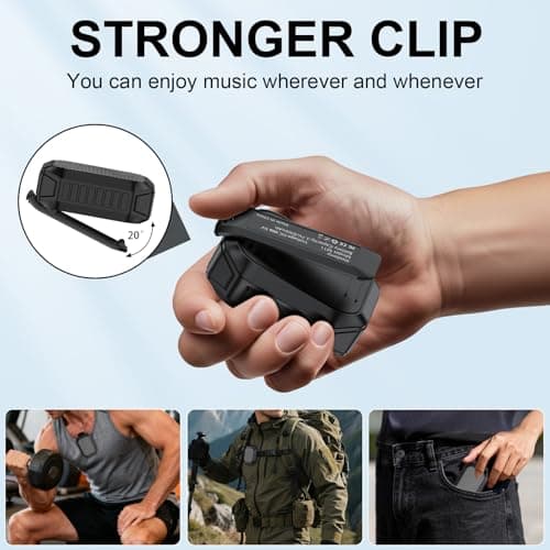 Xinborry Wearable Bluetooth Speaker,IPX7 Waterproof Outdoor Speakers,Clip-On Wireless Small Portable Speaker with Bluetooth 6.0,TWS,Hands-Free Calls for Work,Golf,Camping