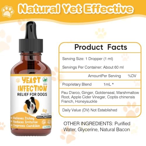 Natural Yeast Infection Treatment for Dogs,Supports Healthy Itch Relief,Inflammation Relief,Allergy Relief & More,Dog Ear Infection Treatment,Itch Relief for Dogs,Ear Infection Treatment for Dog