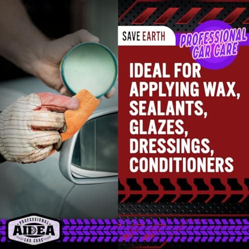 AIDEA Microfiber Applicator Pads-8 Pack, Car Wash Sponge, Orange