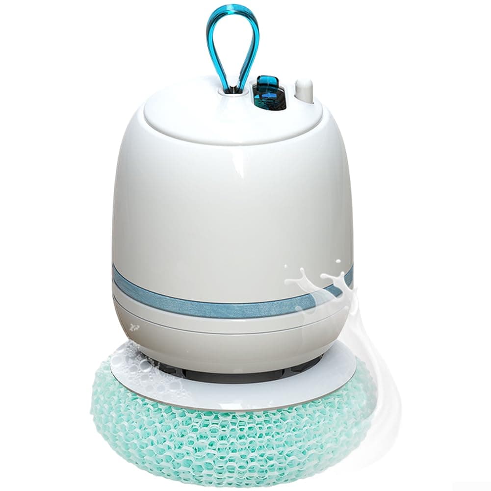Honseadek Bola eléctrica inalámbrica para lavar platos, alimentada por USB, limpiador de cocina recargable con dispensador automático de detergente, limpieza de 360° (techo)