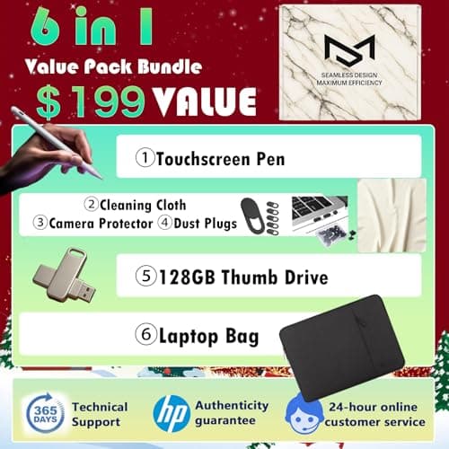 HP 17.3" Touchscreen Business Laptop, AMD Ryzen 5 7430U, 20GB RAM, 512GB SSD, HD+ Anti-Glare, Wi-Fi 6, HDMI, Win 11 Pro, Office 365 for the Web Lifetime, Backlit Keyboard, w/Laptop Bundle, Silver