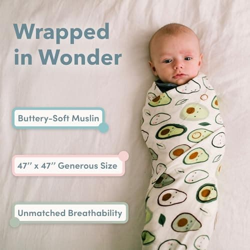 Loulou Lollipop Muslin Swaddle Blanket for Baby, 47x47, Magical Dragons