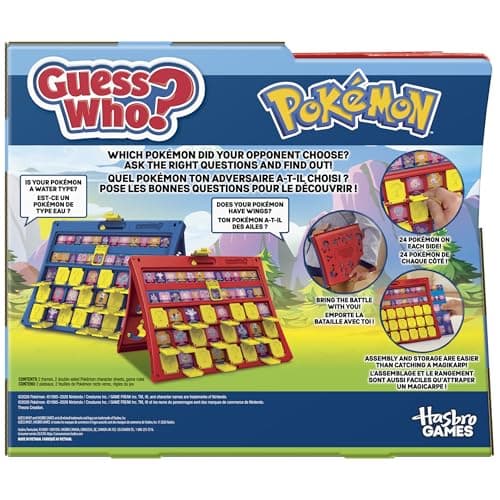 Guess Who? Pokémon Edition Game | 48 Pokémon | Fun Kids Board Games for Families | 2 Players | 15 Mins. | Travel Friendly | Ages 6+