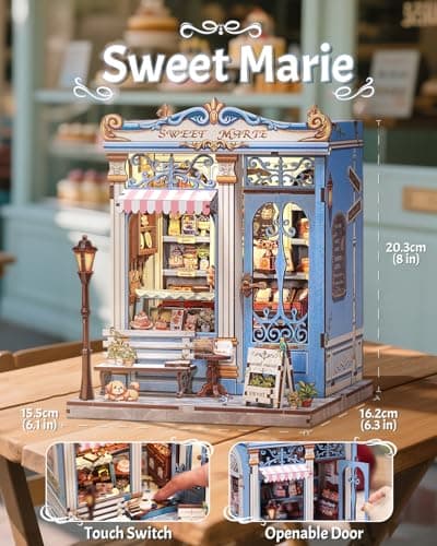 CUTEBEE Book Nook Kit - DIY Miniature House Kit for Adults, Teens, Booknook Dollhouse Tiny House Library Model Build Bookshelf Insert, Gifts for Family, Friends (Sweet Marie)