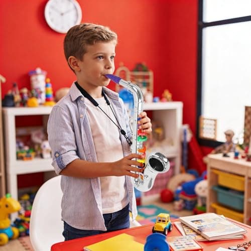 Toy Saxophone for Kids, Saxophone Instrument, Toy Instruments, for Party Birthday Holiday School Performance Stage Role Playing Talent Show Boys Girls