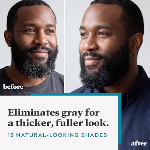 Just For Men Mustache & Beard Multiple Uses Beard Coloring for Gray Hair with Brush, With Keratin Biotin Aloe and Coconut Oil for Healthy Facial Hair - Jet Black, M-60, Pack of 1