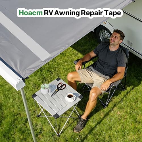 Hoacm Heavy Duty Awning Repair Tape, 3.15" x 25 FT, White