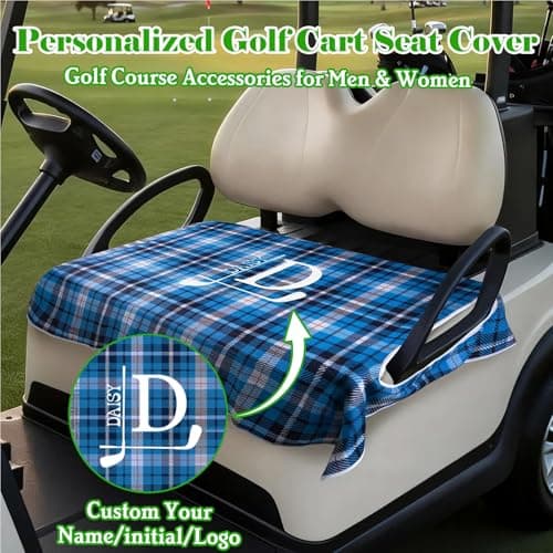UIDMEN Personalized Golf Cart Seat Cover, Custom Name Initial or Logo, Golf Course Accessories, 51" × 31.5", Universal Fit for 2-Seat Carts, Gifts for Golf Enthusiast, Dad, Husband